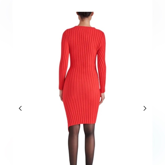 Steve Madden Sirena red ribbed knit sweater dress. Size M - Picture 4 of 8